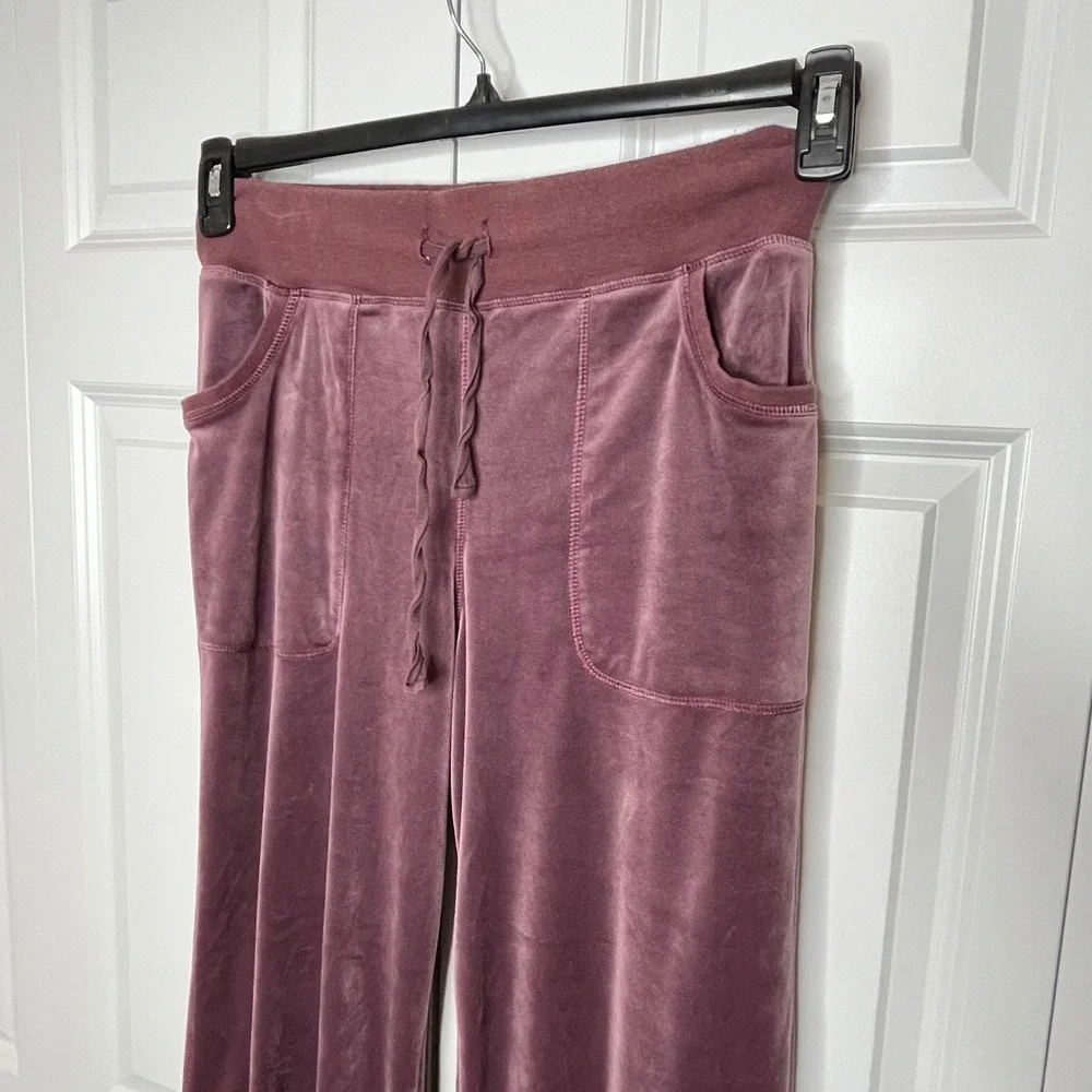 Sundance Velour Wide‎ Leg Pull On Pants Mauve Purple Size Small